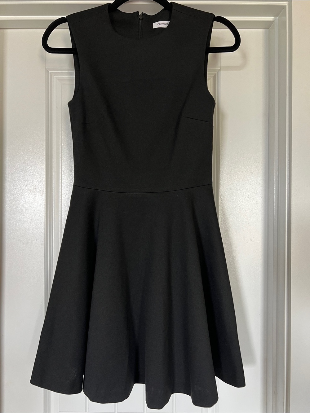 NWT Calvin Klein Black Textured Fit & Flare Mini Dress - Size XS